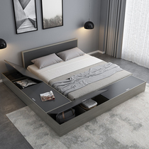 Japanese tatami bed Master Bedroom 1 8 m plate storage double bed modern simple floor to floor 1 5m storage low bed