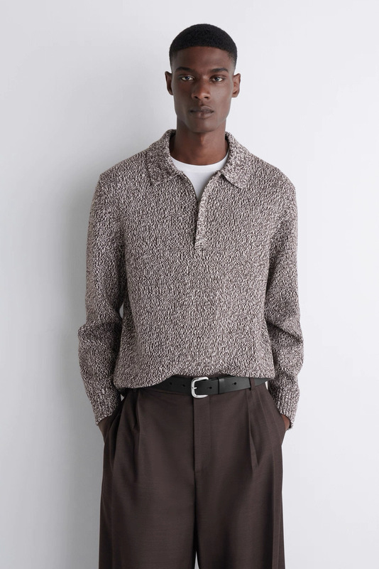 C Brand Men's Clothing Standard Fit Wool Blend Polo Shirt Sweater 2025 Autumn New Product 1306259001