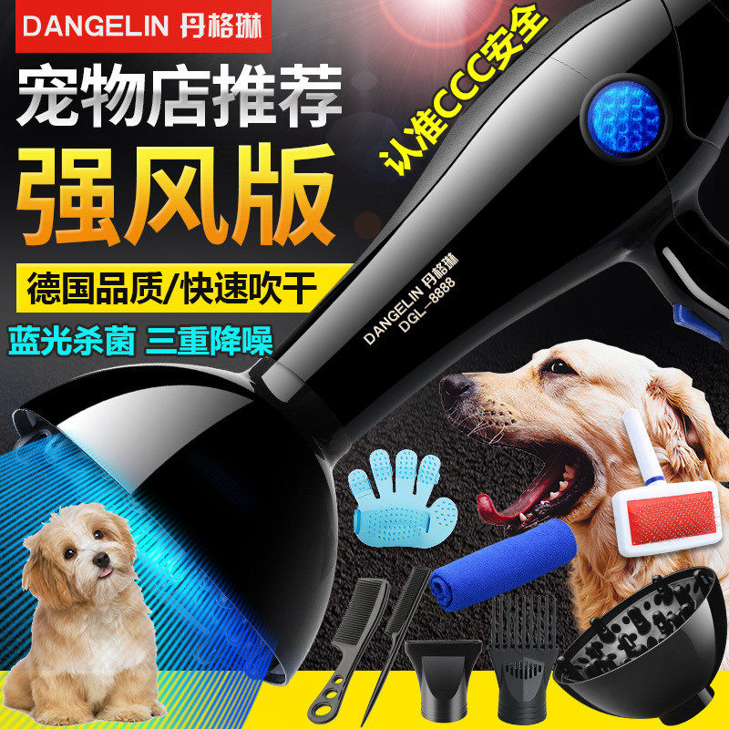 Pet Blower Blowing Water Machine Kitty Dogs Special Dryer Hair Care Hair Germicidal Blue Light High Power Home Bass