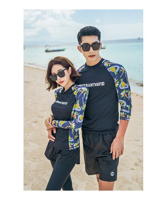 Bộ đồ lặn Hàn Quốc chống nắng nữ chia đôi quần dài tay đồ bơi nữ lướt sứa ống thở nam và nữ phù hợp với người yêu - Vài đồ bơi đồ đi biển cho cặp đôi