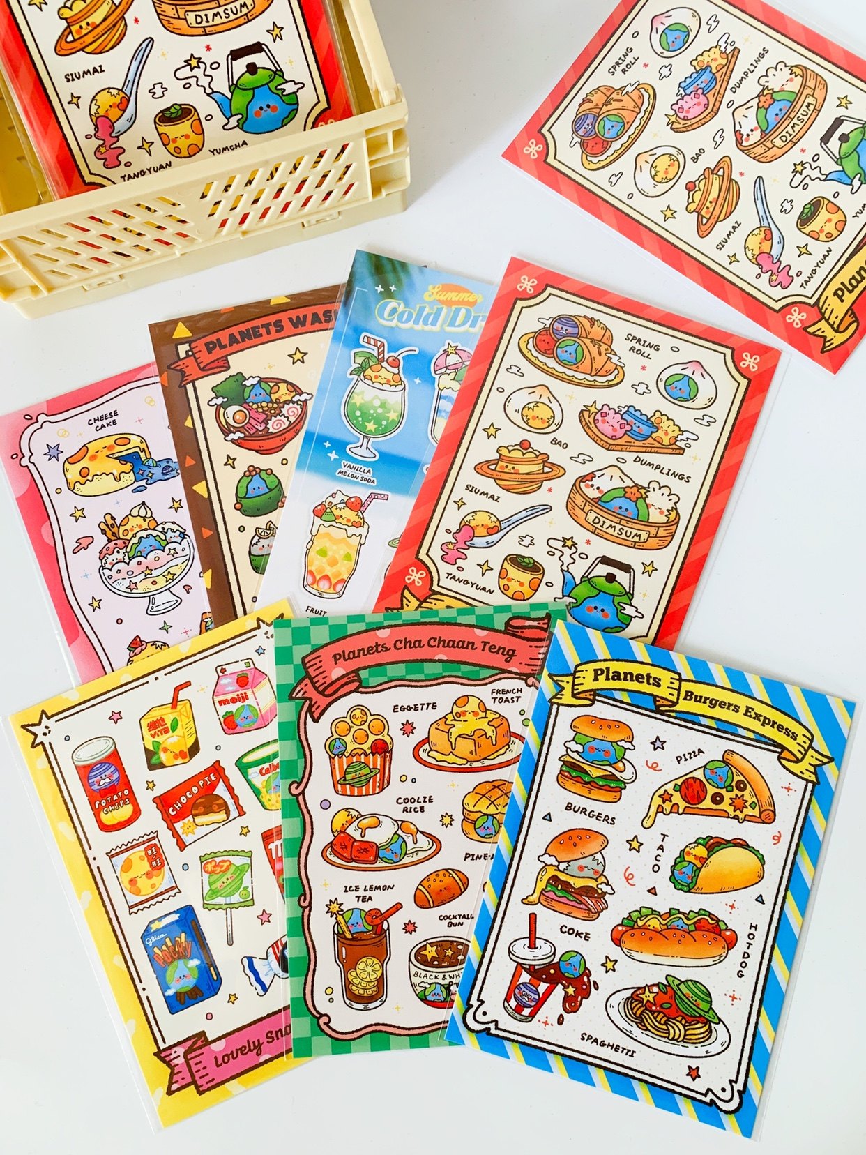 食脑百货原创星球美食明信片贺卡装饰卡片手帐A6评价- 淘宝网