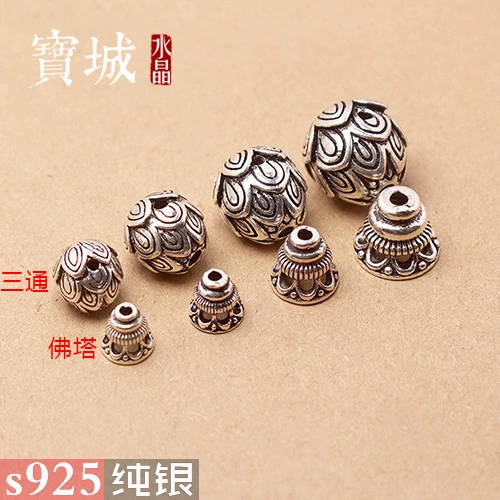 Ретро аксессуары, браслет из кварца, четки из круглых бусин, ювелирный шарм, аксессуар, серебро 925 пробы, тройник