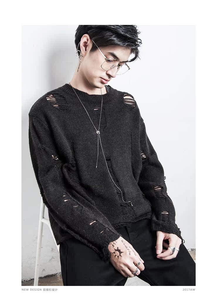 Tide thương hiệu áo len nam mùa thu đông cá tính Phong cách áo len retro phiên bản Hàn Quốc của xu hướng áo len đôi áo hoodie cặp