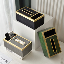 Multifunctional tissue box remote control storage box integrated light luxury wind high-end Orange living room coffee table desktop paper box