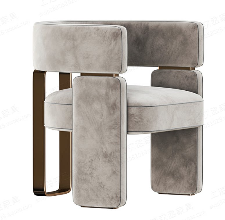 Italian luxury sofa chair sample room Villa Living room Sofa Nordic metal fabric casual chair