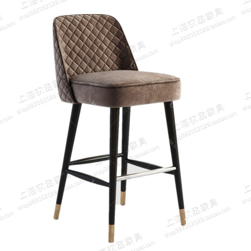 Nordic solid wood bar chair American bar chair modern minimalist front desk chair high stool bar chair designer high chair