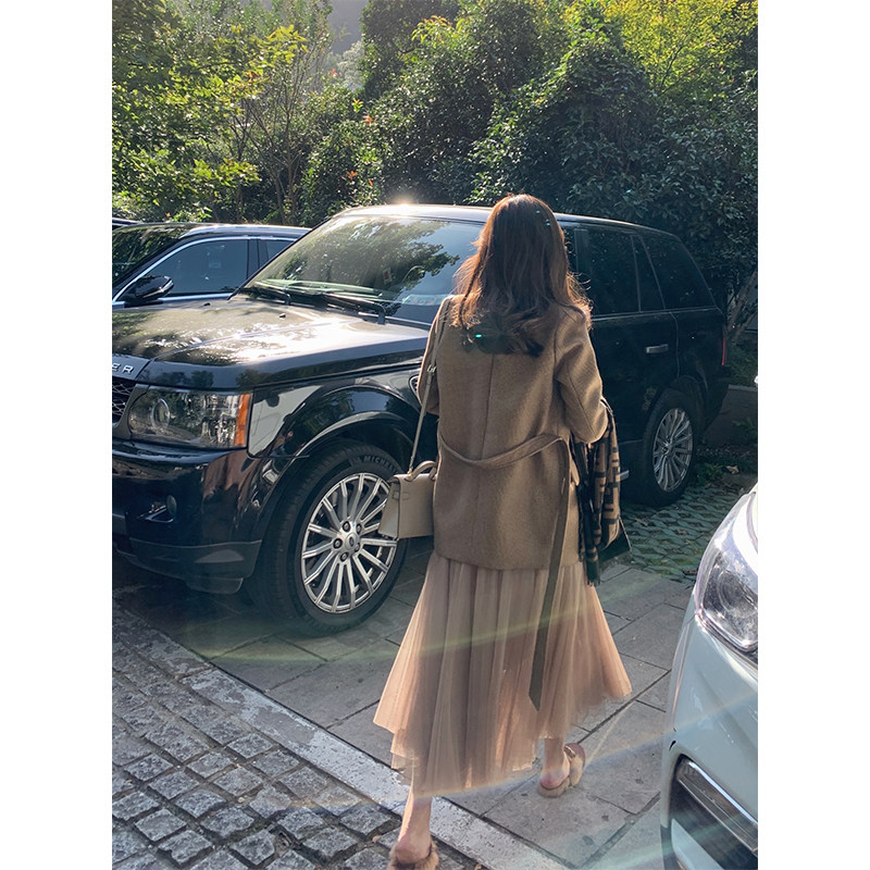 cchen Chen Chen_White mesh skirt skirt female 2022 spring and autumn new women's clothing slim high waist mid-length skirt