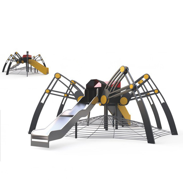 Non-Label Custom 304 Stainless Steel Large Outdoor Pleasure Equipment Landscape Styling Climbing Spider Slide Slides Pleasure