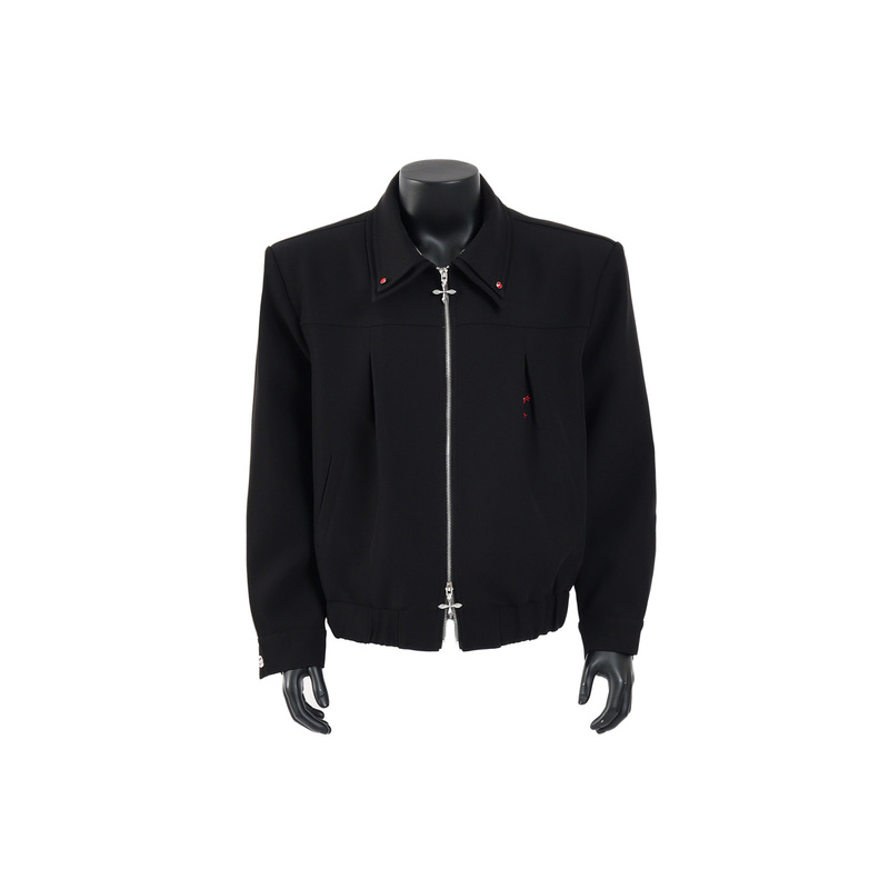 Starlit Sky Niche Metal Rivet Deconstructed Zipper Jacket for Men, American Retro Cool and High-End Style Coat