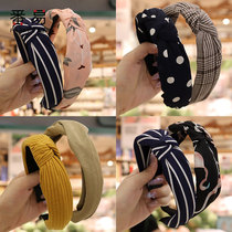 Hair hoop women go out to wash face autumn and winter Korean version of pressure hair bow cute wide edge non-slip headband fresh hair card
