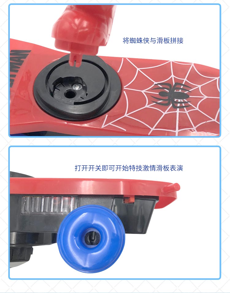 Lắc cùng một đoạn Spider-Man xe tay ga điều khiển từ xa xe trẻ em điện trơn trượt rollover đóng thế biến dạng xe đồ chơi đồ chơi cho bé 4 tuổi