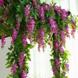 Имитация цветов глицинии, потолочные цветочные веревки из ротанга, висячие цветы из виноградной лозы, декоративные цветы, пластиковые растения, блокировка труб кондиционирования воздуха