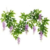 Имитация цветов глицинии, потолочные цветочные веревки из ротанга, висячие цветы из виноградной лозы, декоративные цветы, пластиковые растения, блокировка труб кондиционирования воздуха