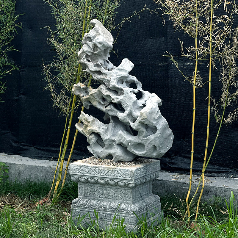 Fine Taihu stone Chinese desk ornaments natural raw stone Lingbi stone collection ornamental strange stone bonsai rockery