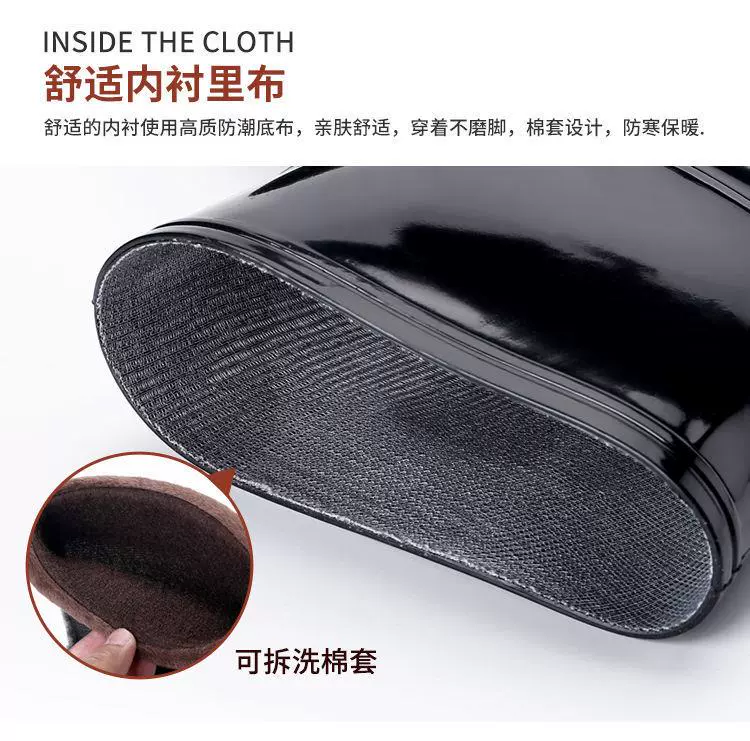 Giày đi mưa nam ngắn hàng đầu nhập khẩu từ Đức, chống nước, chống trơn trượt, bọc nhung dày, chống axit và kiềm Giày đi nước cực cao mua ủng bảo hộ