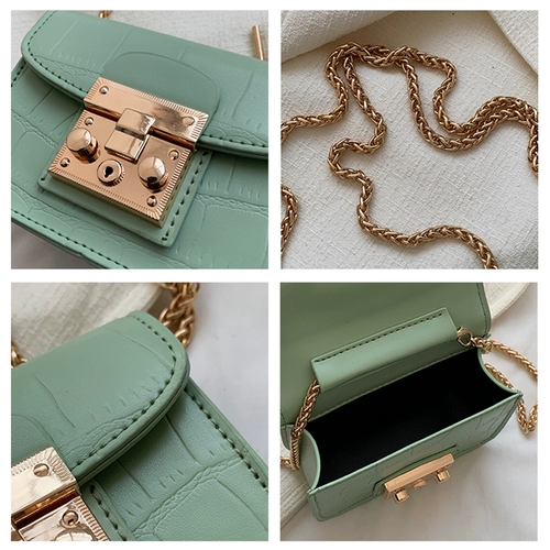 Демисезонная небольшая маленькая небольшая сумка, универсальная сумка через плечо, изысканная цепь, на цепочке