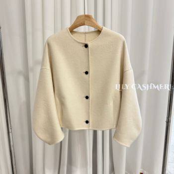 Korean style short double-sided cashmere coat