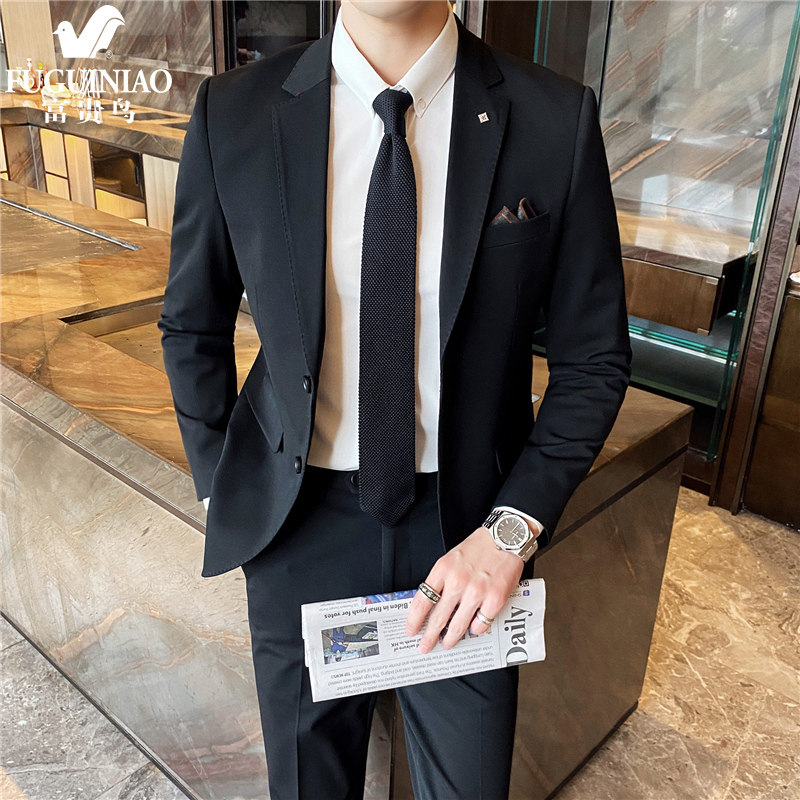Fugui Bird Wedding Gown Groom Banquet West Suit Men's Blouse Youth Business Casual Single West Coat Men's Clothing