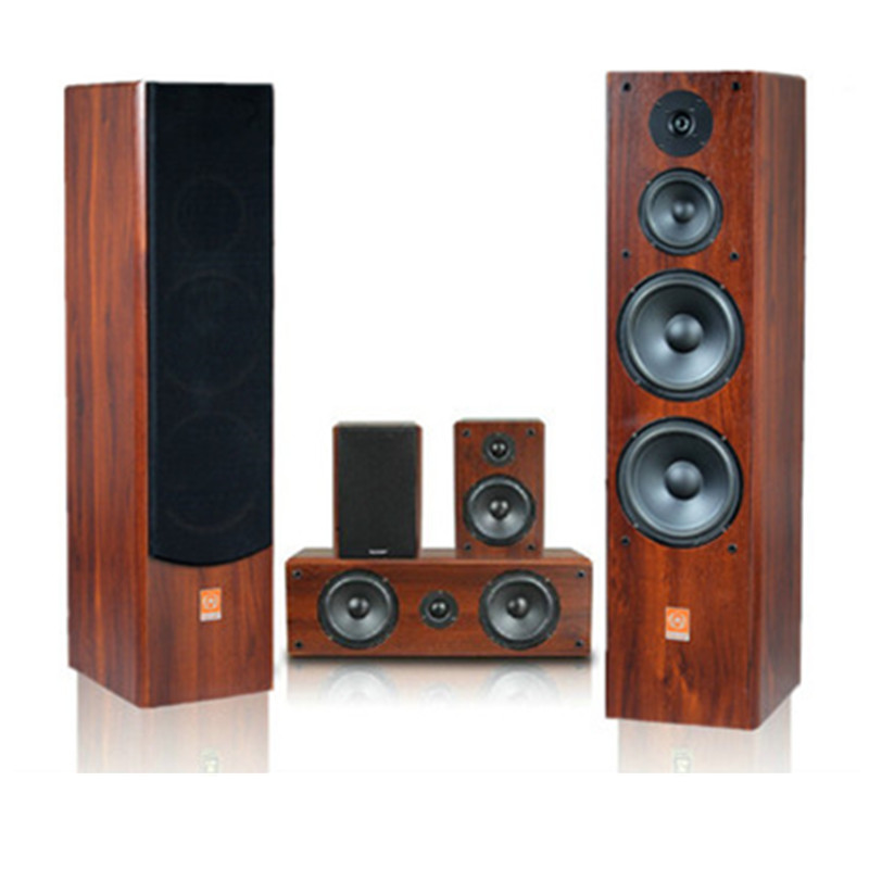 Home theater fever hifi audio 5 0 Double 8-inch floor-standing home passive wooden speaker front