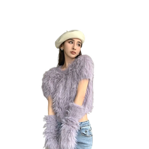 Korean style retro plush temperament pullover knitted sweater for women in autumn and winter new design slim sleeve short top
