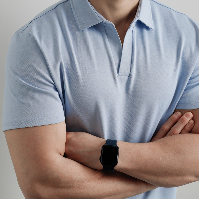 Light Luxury and High-End Feel Seagull Collar Short-Sleeved Polo Shirt for Men, Cool, Antibacterial, Breathable, Blue Casual Half-Sleeved T-Shirt Light Luxury and High-End Feel Seagull Collar Short-Sleeved Polo Shirt for Men, Cool, Antibacterial, Breathable, Blue Casual Half-Sleeved T-Shirt