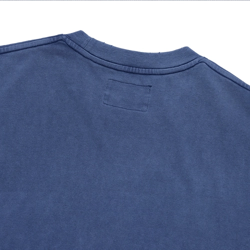 SeedClub21 двойная пряжа длинная бархатная хлопчатобумажная азета для окрашенной воды, старый разрушительный логотип почерка с коротким рукавом с коротким рукавом