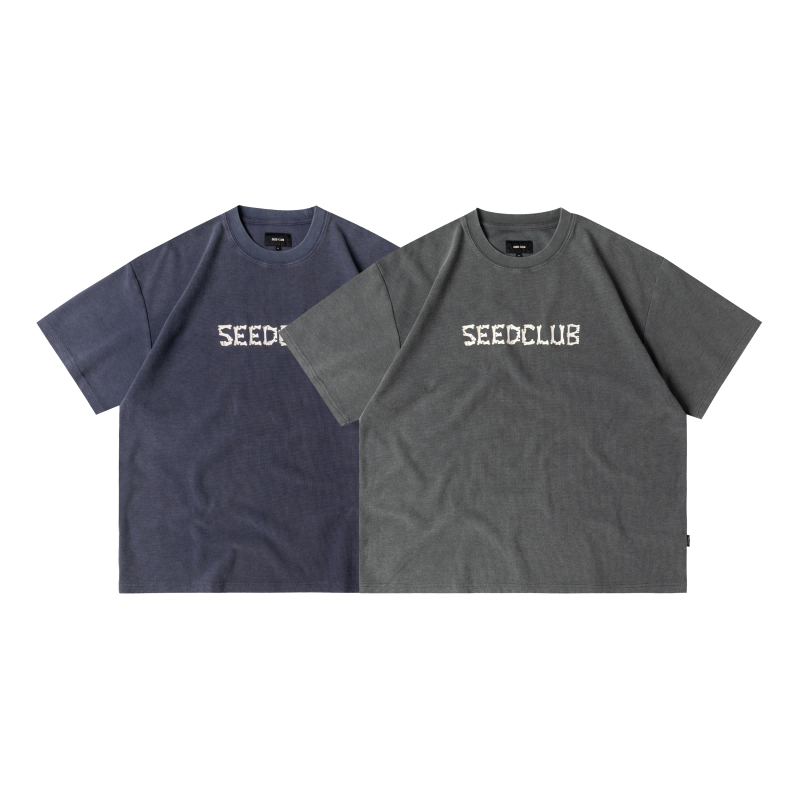 Seedclub Black Label (Bone Logo Kangli Print Washed Asut Dye Short Sleeve) 250G/M² Seedclub Black Label (Bone Logo Kangli Print Washed Asut Dye Short Sleeve) 250G/M²