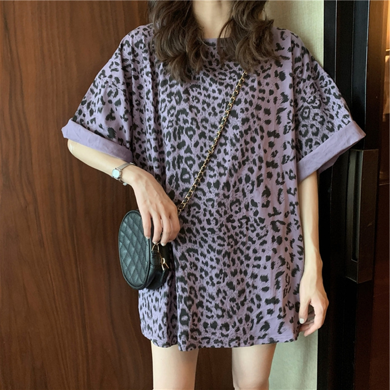 Violet2021 Spring and summer new pattern lovers Women's wear unique jacket Sense of design Minority ins easy Half short sleeve T-shirt tide