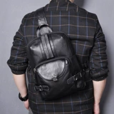 Кожаная ретро нагрудная сумка, сумка на одно плечо, сумка через плечо, из натуральной кожи, воловья кожа, европейский стиль, в корейском стиле