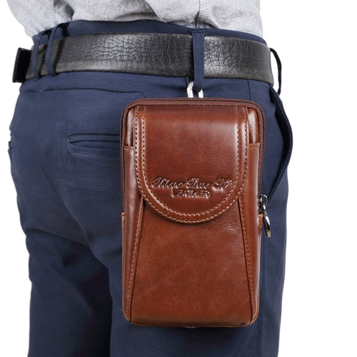 Мобильный телефон, поясная сумка, кожаный износостойкий дорожный ультратонкий ремень для отдыха, из натуральной кожи, воловья кожа