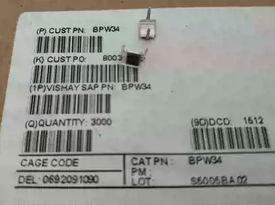 BPW34 receiving diode silicon optical receiver