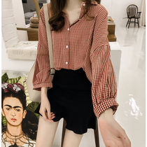 Large size womens clothing 2021 new autumn fat mm age reduction fashion shirt mind design niche long-sleeved womens top