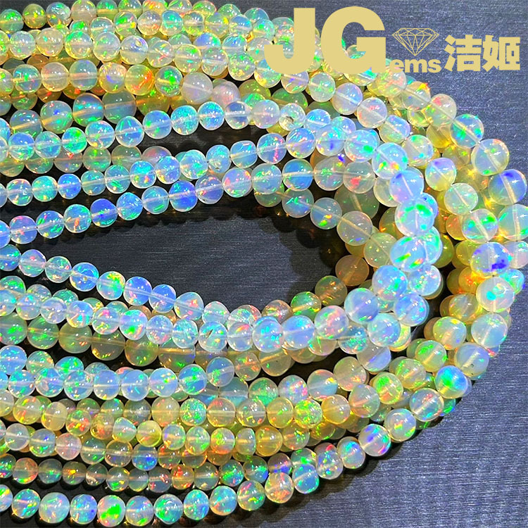 Jieji High-Fire Strong Color-Changing Water Opal Australian Opal Round Beads Loose Beads Semi-Finished Necklace Bracelet Jieji High-Fire Strong Color-Changing Water Opal Australian Opal Round Beads Loose Beads Semi-Finished Necklace Bracelet