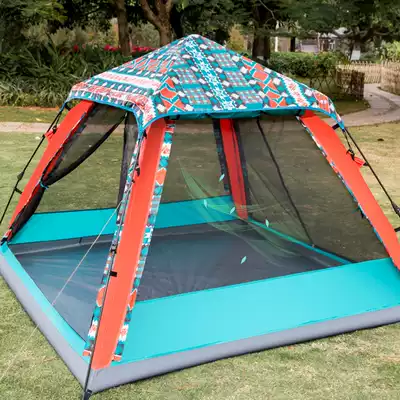 Tutu outdoor tent Hulk four-person quick-opening breathable indoor self-driving tent Large space rainproof net red camping tent