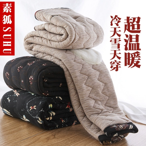 Зимние модные удерживающие тепло утепленные штаны для матери, высокая талия, для среднего возраста