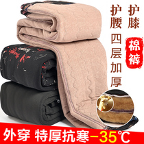 Winter camel wool cotton pants mothers thick pants autumn and winter wear plus velvet womens pants middle-aged and elderly grandma warm pants