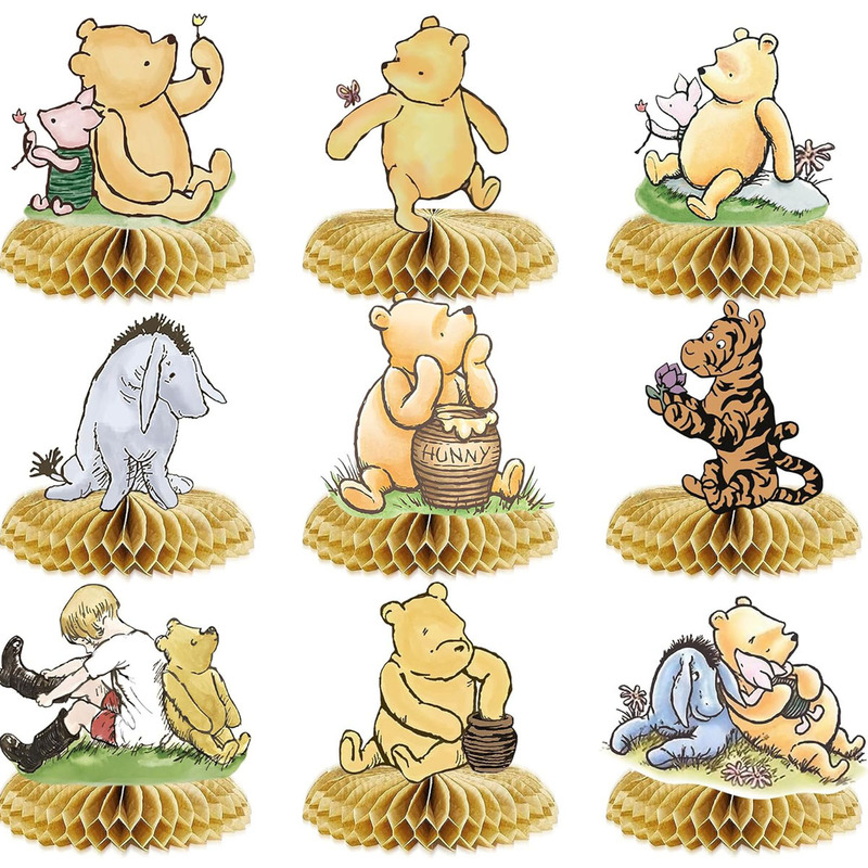 Winnie the Pooh Honeycomb Decorations Theme Birthday Party Table Decoration Dining Table Party Honeycomb Display Birthday Supplies
