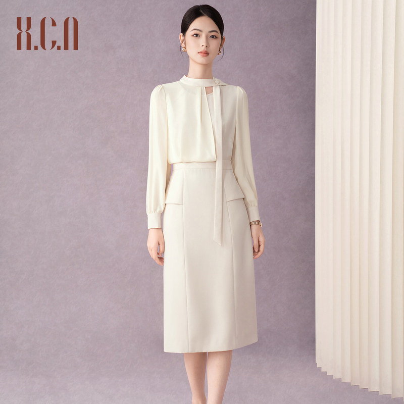 Xiangchun Bird High-End French-Style Dress for Women, Autumn 2026 New Model, High-Fashion, Light Professional Dress