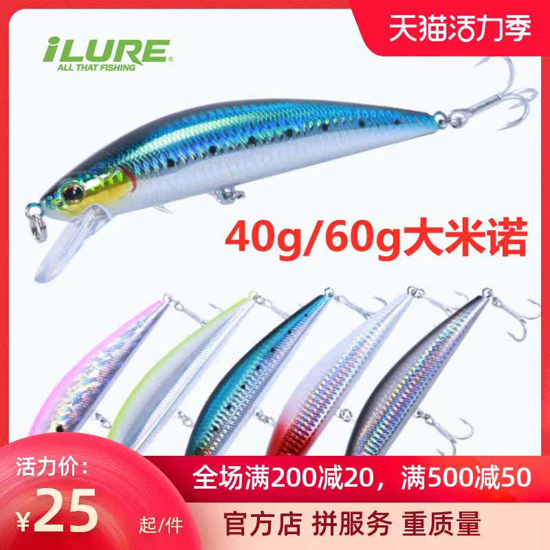 Alua Longtou deep sea boat fishing bait submerged rice Norua bait 40g 60g Sea trolling sea bass mackerel