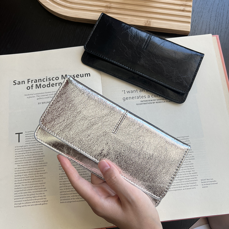 New Women's Multifunctional Simple Long Leather Wallet for Students, Women's Clutch Bag, Cowhide Multi-Card Slot Ultra-Thin Wallet