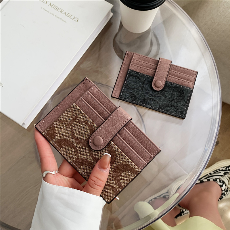 Retro small card bag woman small and slim slim slim fine upscale bank card cover multi-position large capacity anti-degaussing