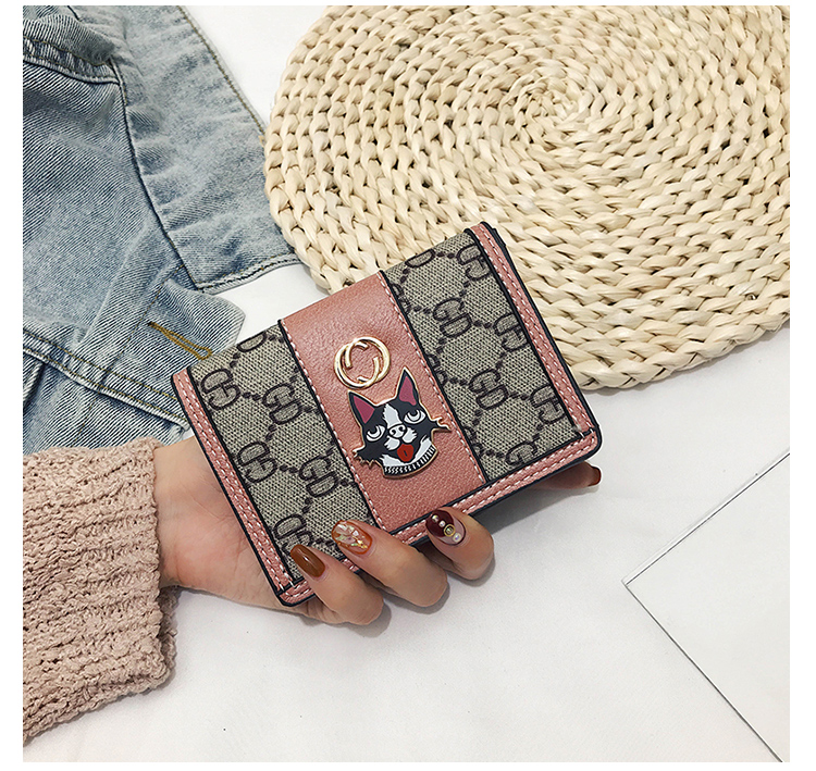 2019 phiên bản tiếng Hàn mới của thủy triều nhỏ ví nữ ngắn đoạn đơn giản retro khóa ba lần thay đổi nhiều thẻ sinh viên - Ví tiền ví 5theway