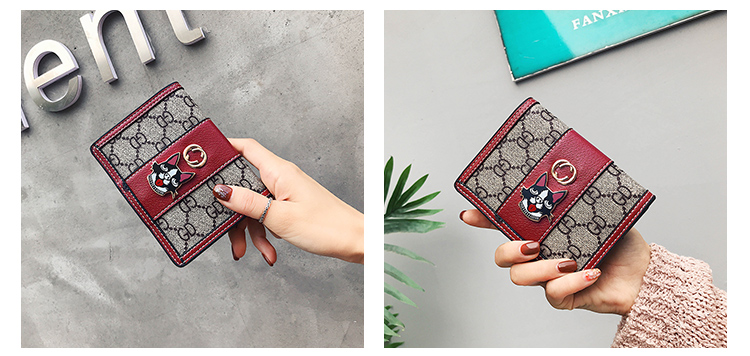 2019 phiên bản tiếng Hàn mới của thủy triều nhỏ ví nữ ngắn đoạn đơn giản retro khóa ba lần thay đổi nhiều thẻ sinh viên - Ví tiền ví 5theway