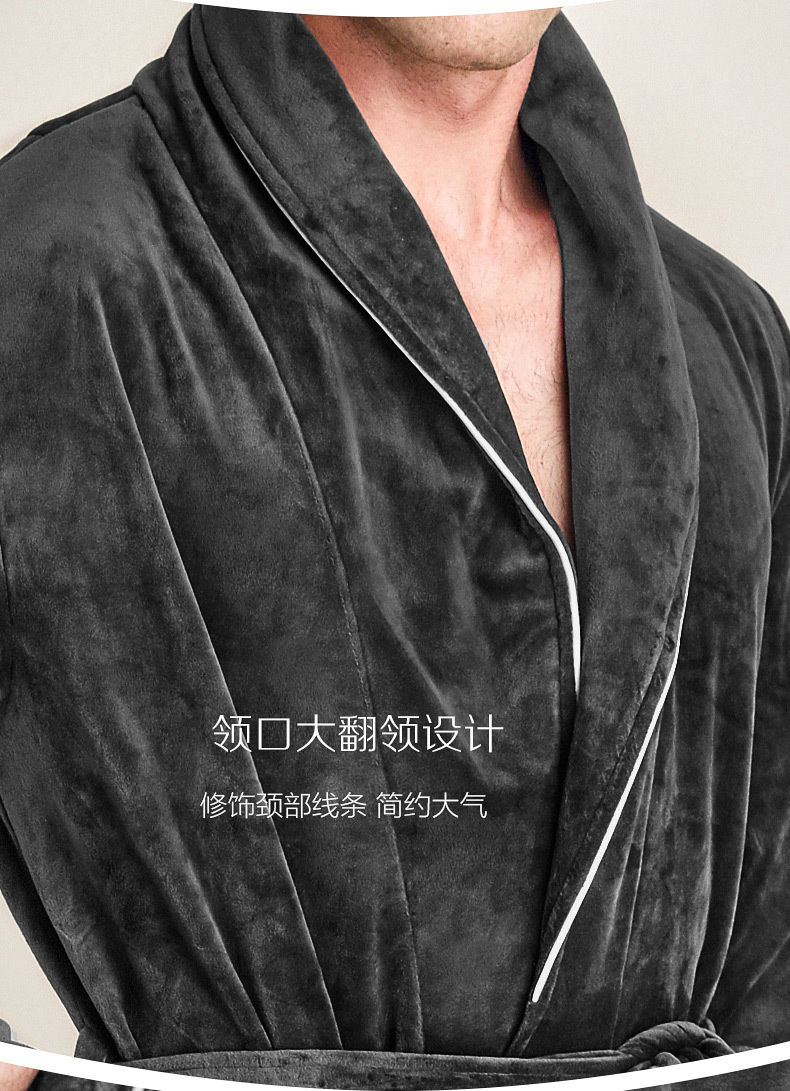 Red bean men ngủ đêm flannel pyjama mùa thu và mùa đông dày lên dịch vụ nhà san hô lông cừu dài ấm áp áo choàng tắm giản dị đồ ngủ nữ