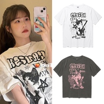 (Special offer) somis Korean Cavish cat guitar short-sleeved T-shirt Yu Jeong-yeon and Kim Do-youngs same style