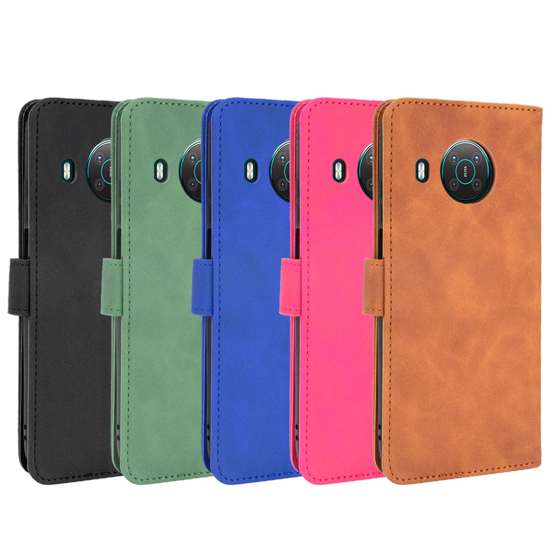 Suitable for Nokia X10/X20 Skin-Like Calfskin Leather Case Mobile Phone Case with Card Slot and Anti-Fall Protective Cover