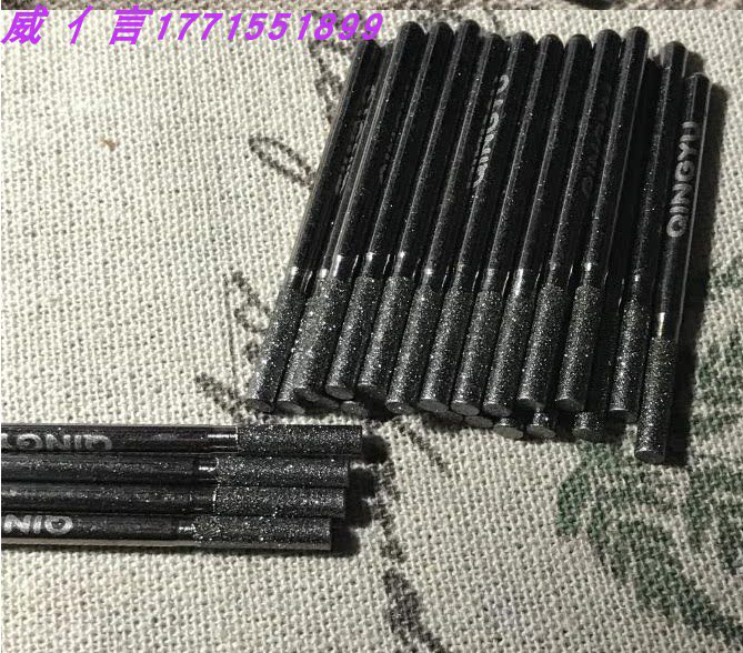 Romachine Power Tool Computer Machine Engraving 3 Bar Taper Flat Bottom Head Knife Diamond Sand Jade Engraving Needle Open Coarse Straight Stick A