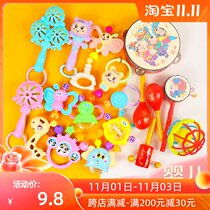 Baby toys 0 years old 1 girl baby chasing training hearing vision hand bell holding rattle grip training can bite