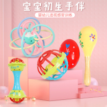 Newborn baby digging hole toy ring bell hand catch bell can bite hand hold newborn baby sand hammer sand egg soft rubber ball