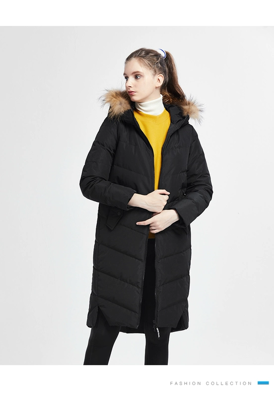 Áo khoác nữ của Xtep 2018 mùa đông mới trùm đầu dài phần thời trang ấm áp áo lông cổ áo - Thể thao xuống áo khoác